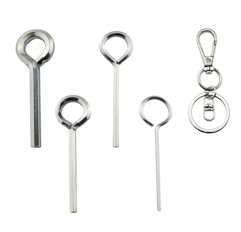 Kit de Chaves Allen Hexagonais para Dispositivo de Saída de Emergência YHXiXi RAWAKED-5, 4 Medidas com Argola