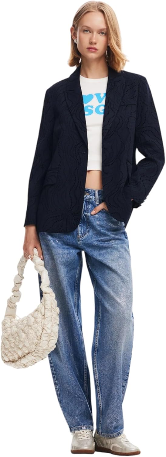 Desigual Women's Embroidered Floral Blazer