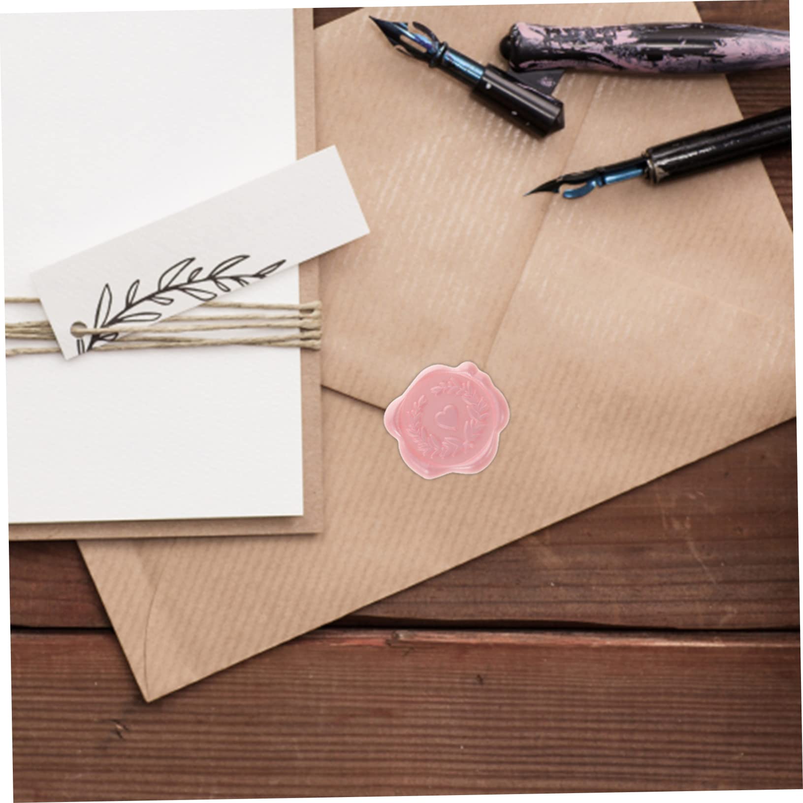SHINEOFI 4 Sätze Siegelwachs Wachsetikett Lackversiegelungsabziehbilder Stempel Siegelaufkleber Lack-wachs-siegel-aufkleber Karten Siegelaufkleber Versiegelungswachs Rosa 50 Stück * 4