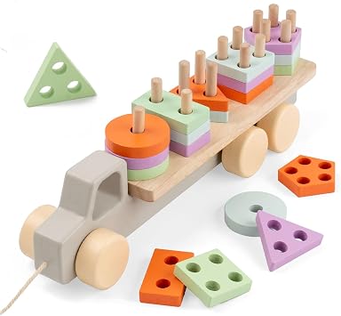 FMSKS Jouet d'éveil en bois et empilement Montessori FMSKS