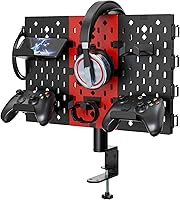 Vista 1 de PUTORSEN Headphone and Controller Holder for Desk, Rotatable DIY Modular Headphones Holder & Controller Stand with Cable Hooks, Clamped AboveUnder