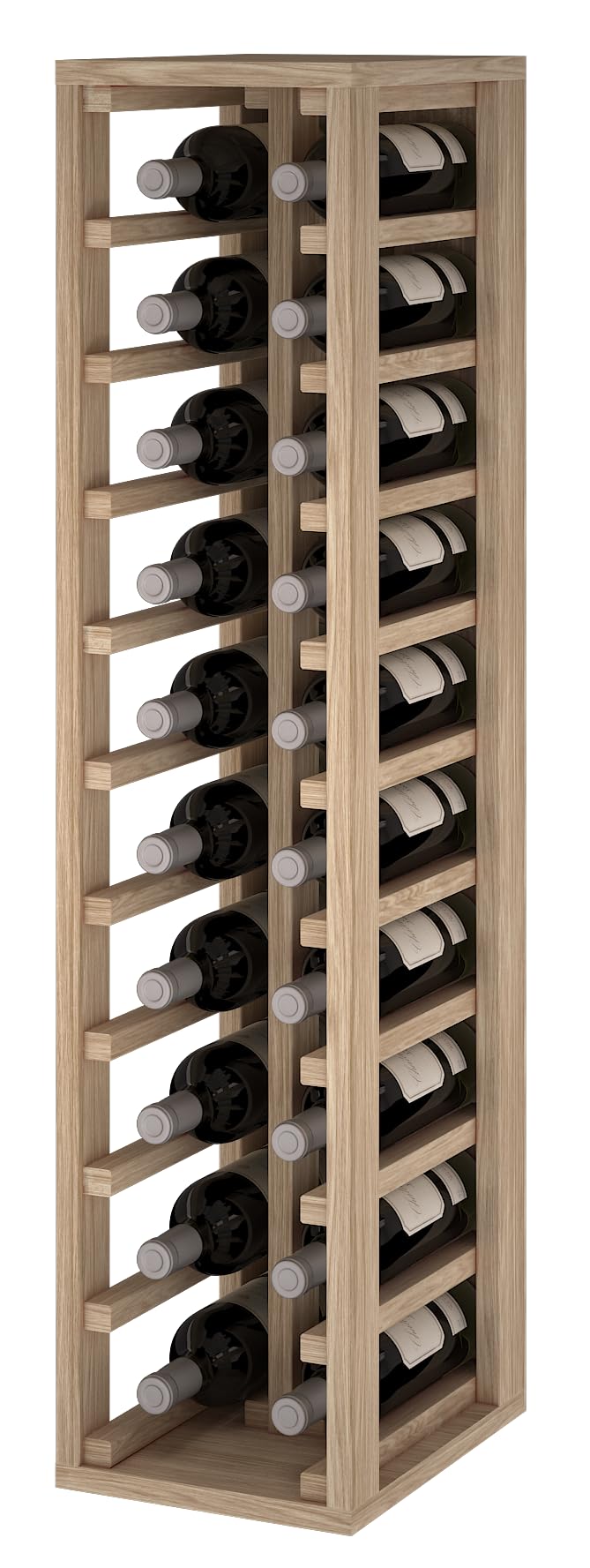 portabottiglie con capacità per 20 Bottiglie, Quercia, 24 x 32 x 105 cm