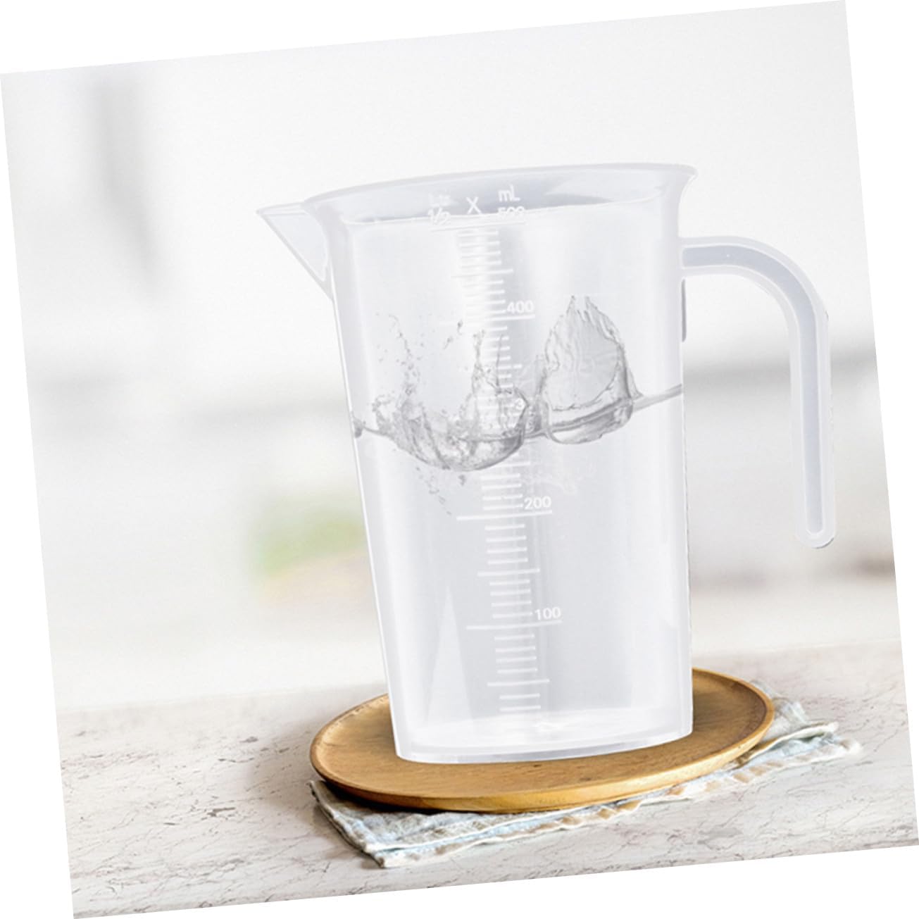 5pcs Plastic Graduated Measuring Cups for Kitchen Baking Cooking with Easy-grip Handle and Accurate Scale Markings Transparent Measuring Jugs