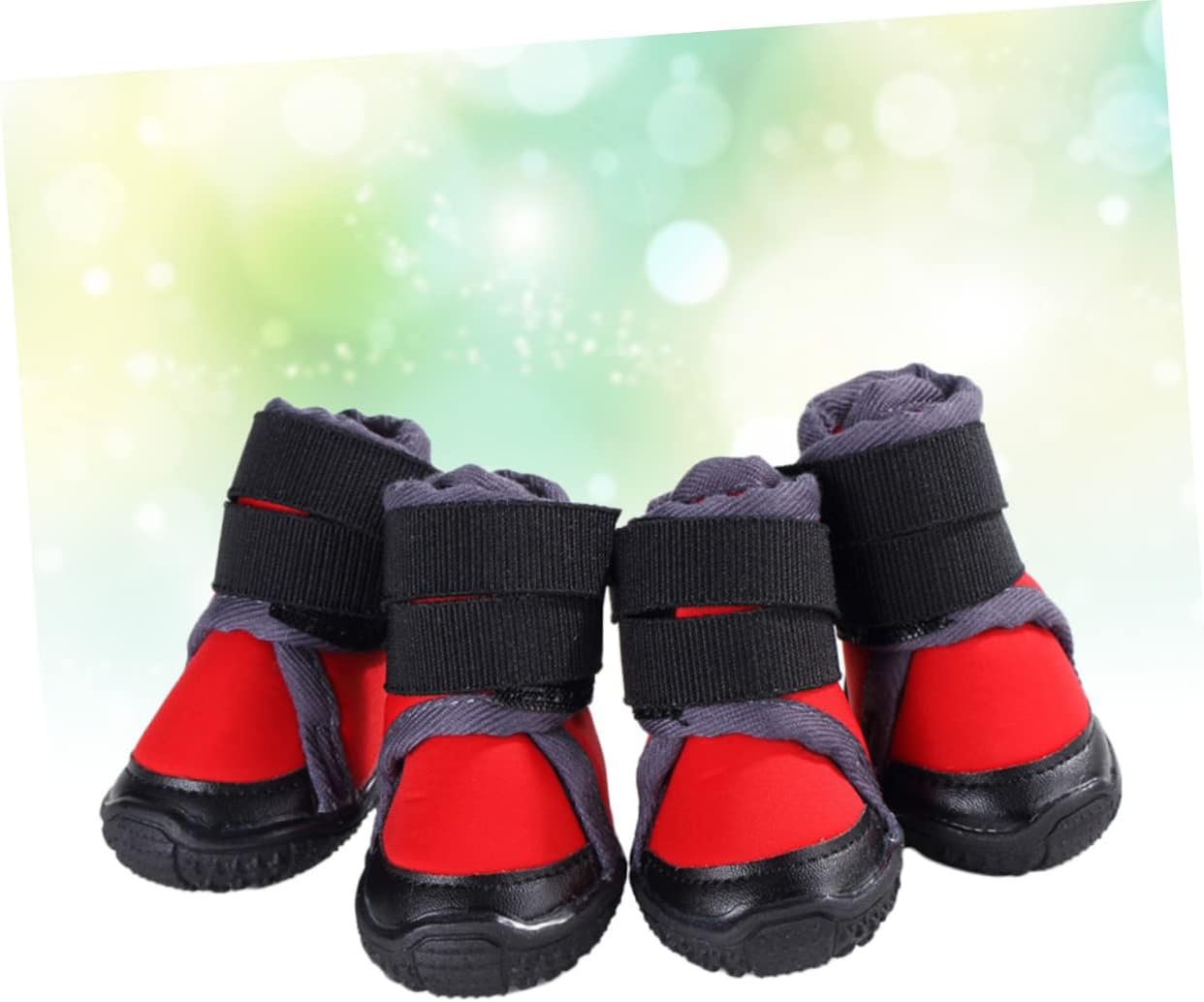 4pcs Dog Warm Shoes for Outdoor Activities Booties for Mountain Climbing Red Breathable Non- Pet Footwear for Dogs