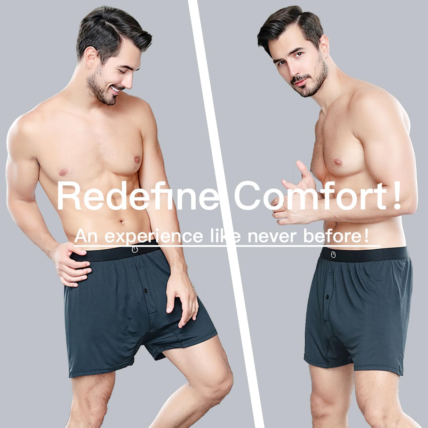 Mens Underwear Bamboo Rayon Boxer Shorts Boxers for Men Cool Breathable 4 Pack - Image 2