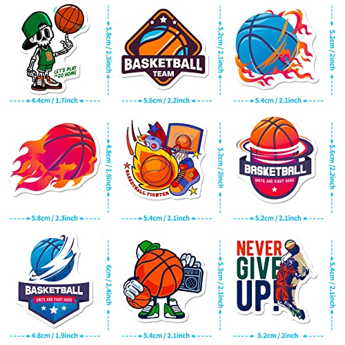 Basketball Sticker Pack For Basketball Lovers Teens Students - 50Pcs Basketball Themed Stickers And Decals For Laptop, Water Bottles, Phone Case, Guitar, Skateboard, Luggage, Notebook #TOP4