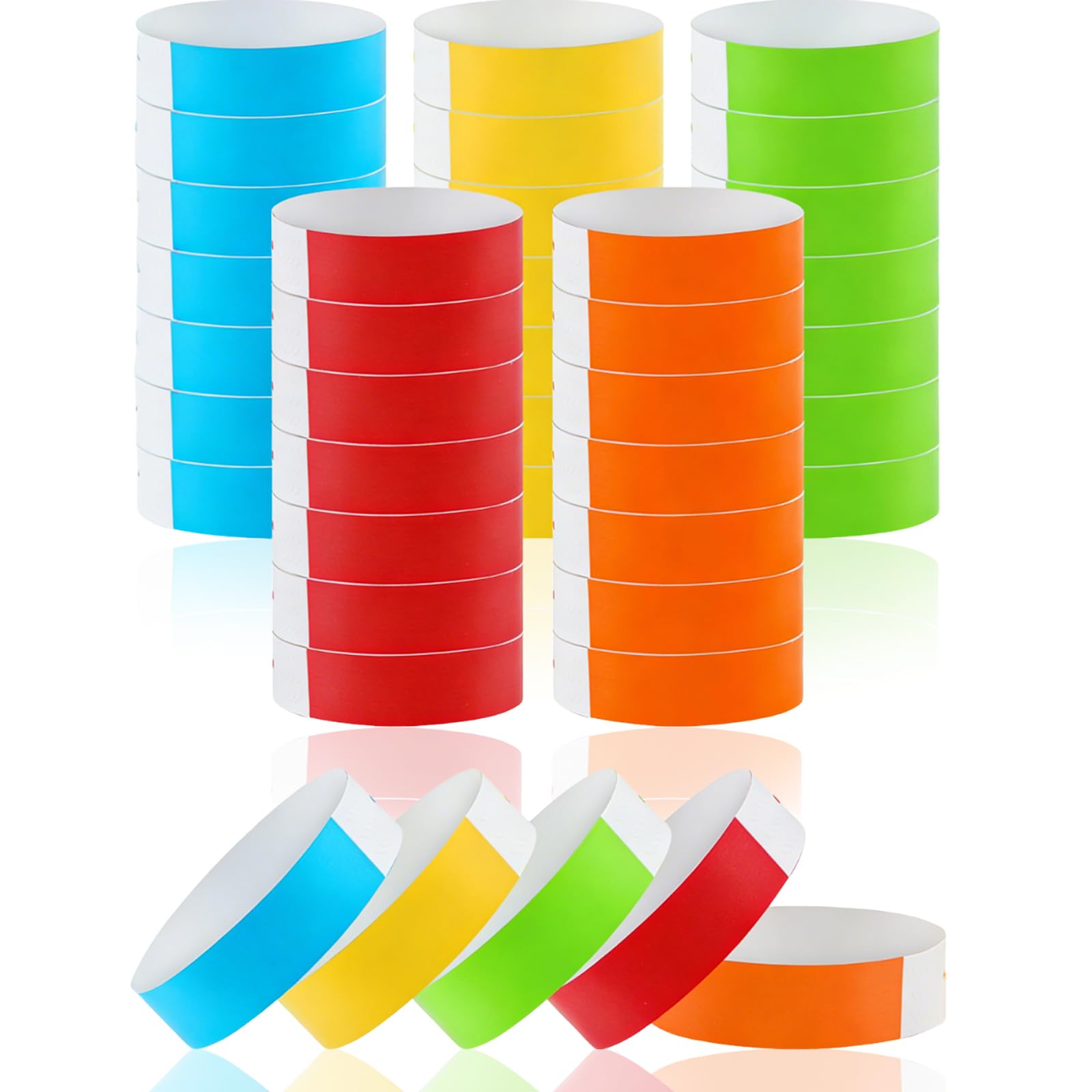 500PCS Wristbands for Events, 5-Color Wrist Bands for Event, Tamper-Proof Design Prevents Reuse, VIP Identification Bracelets, Waterproof Paper Admission Wristbands for Party Music Festival Concert