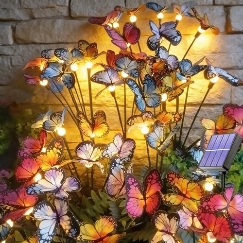 Solar Garden Lights Outdoor Waterproof 4 Pack 32 LED Solar Power ...