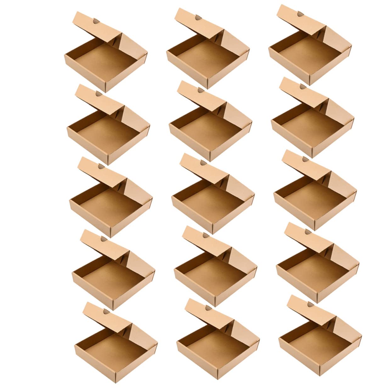 ABOOFAN 15pcs Corrugated Pizza Boxes for Takeout Food Packaging for Non Liquid Items Easy Assembly Portable Design for Restaurants and Home Use