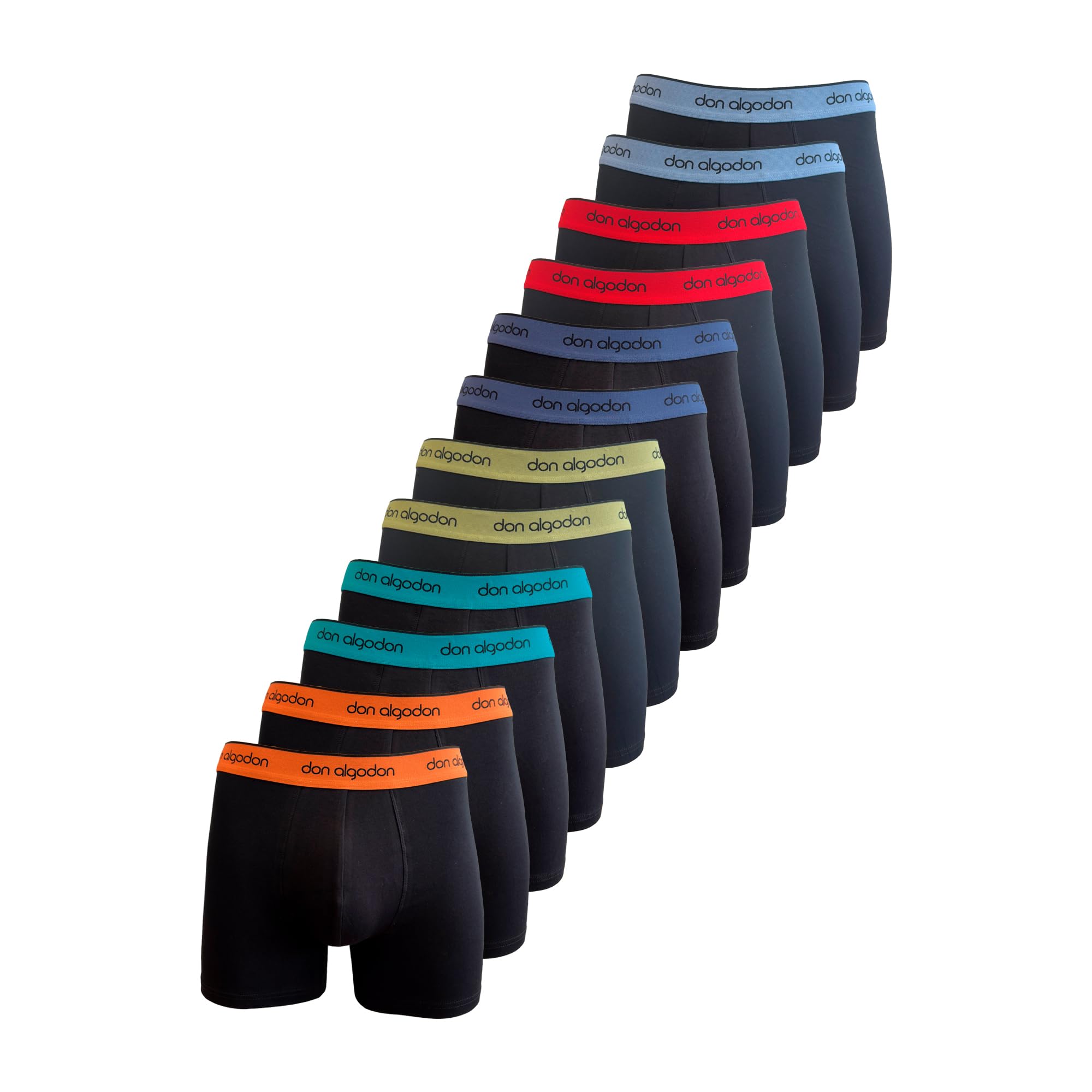 Don Algodon | Pack 12 Boxers Hombre Suaves, Transpirables y Resistentes - Boxers Hombre cómodos día a día con un diseño Moderno y Durabilidad excepcional