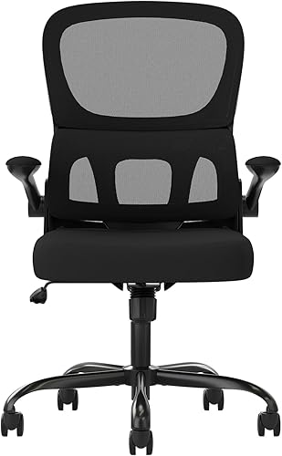 Miniatura 3 de Silla de oficina ergonómica con soporte de madera, cómoda silla de escritorio para computadora con reposabrazos abatible y ruedas giratorias de 360,
