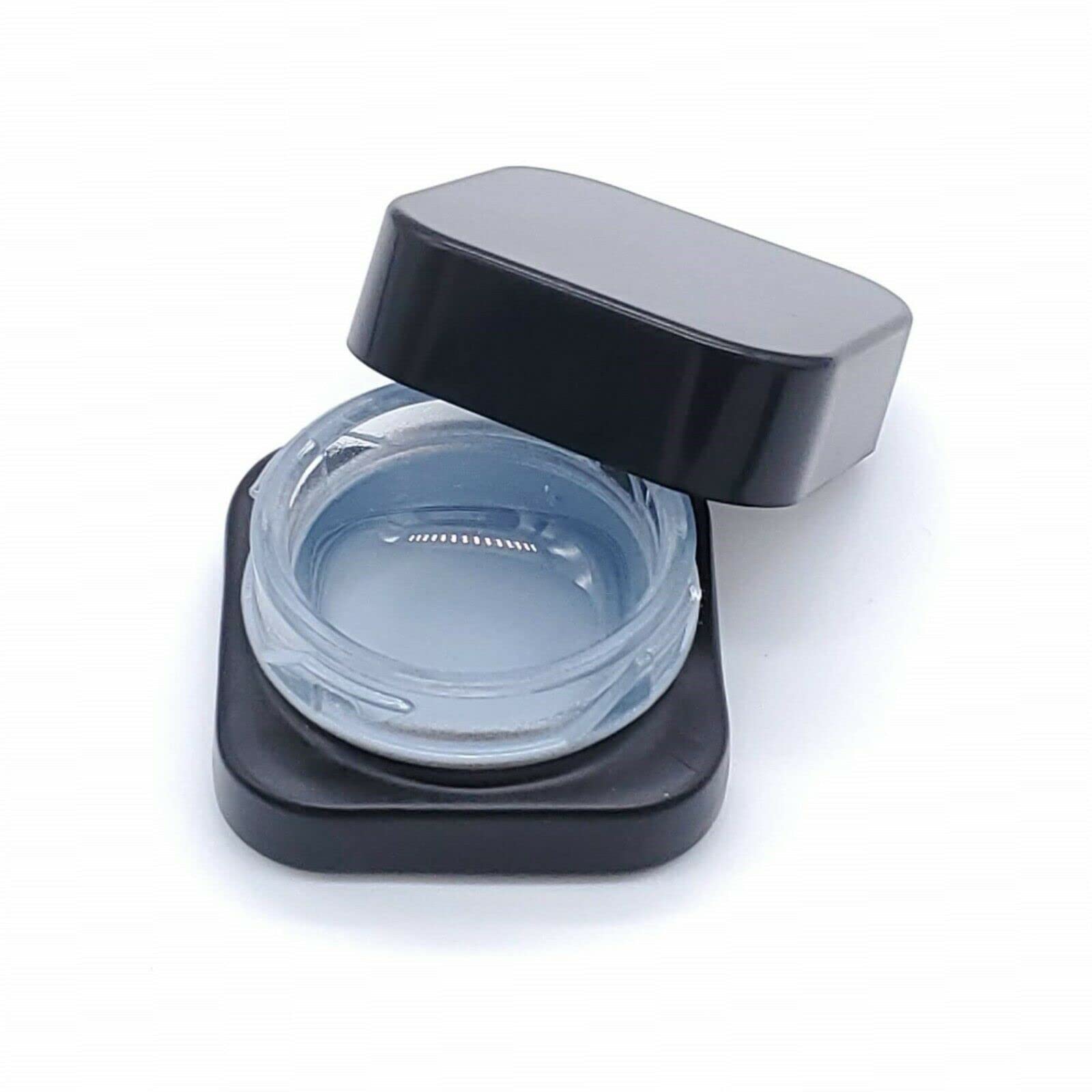 8mL Thick Glass Cube Stash Jar Container for Concentrate Wax and Herb Storage (2 Pack)