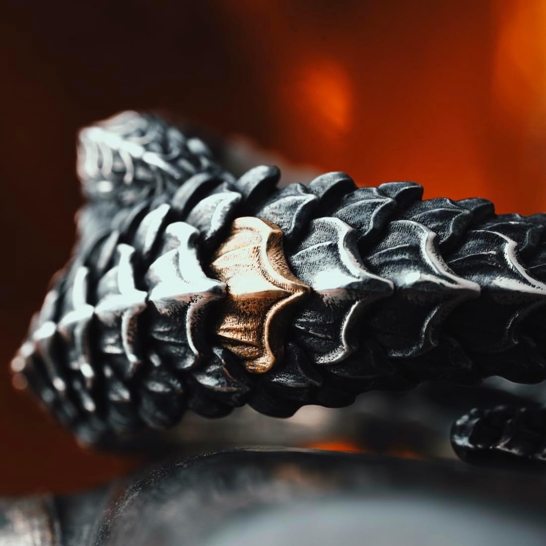 COPPERTIST.WU Dragon Scale Ring 2.0 925 Sterling Silver Ring Dragon Rings Aesthetic Jewelry Gift for Men Women