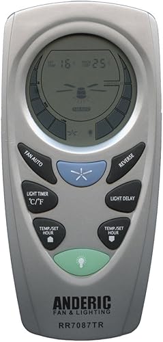 Anderic UC7087T con llave inversa para ventiladores de techo Hampton Bay - FCCID CHQ7087T - RR7087TR - Plata