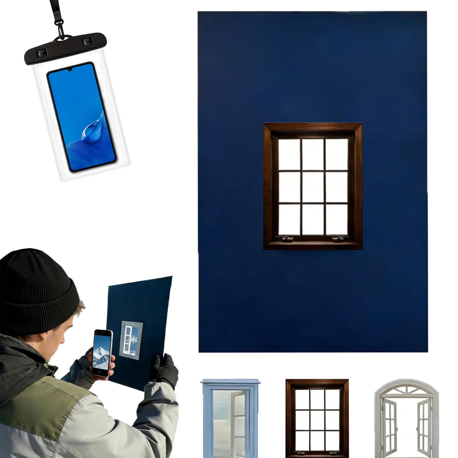 Creative Window Props, Portable Creative Window Frame Photography Props, Travel Photo Frame for Taking Photos at Mountaintops, Lakesides, and City Landmarks, Capturing Unique Perspectives (B)
