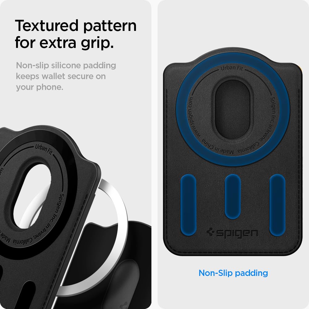 Spigen Urban Fit MagFit Porte-Cartes magnétique 3 Cartes Conçu pour Coque magnétique Compatible avec Les séries Samsung Galaxy S26 / S25 / Edge/Z Fold 7 - Noir