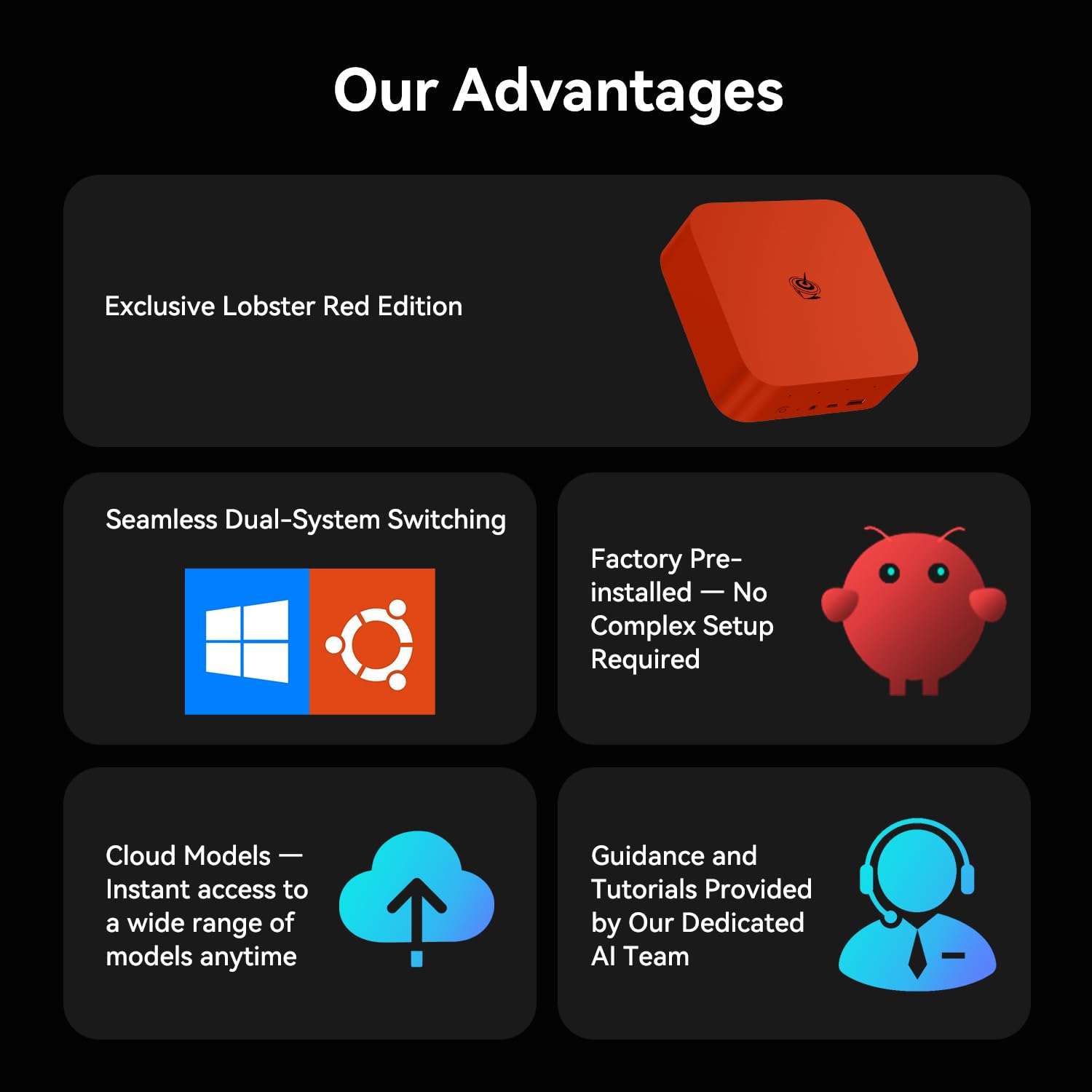 Beelink SER9 Pro AI Mini PC, AMD Ryzen 7 H 255(8C/16T, bis zu 4,9 GHz), 24G LPDDR5X 1TB PCIe4.0 SSD, Mini Computer 4K Triple Display, USB4/WiFi6/BT5.2/2.5G LAN, Openclaw vorinstalliert, Ubuntu
