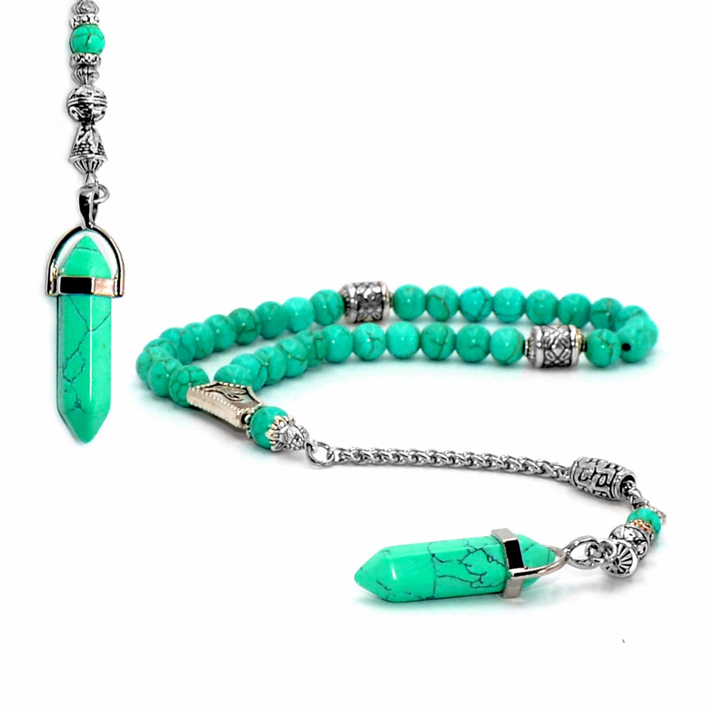 ALBATROSART -Turquoise Collection-1 (33 Beads) Worry Beads-Prayer Beads-Tesbih-Tasbih-Tasbeeh-Misbaha-Masbaha-Subha-Sebha-Sibha-Rosary