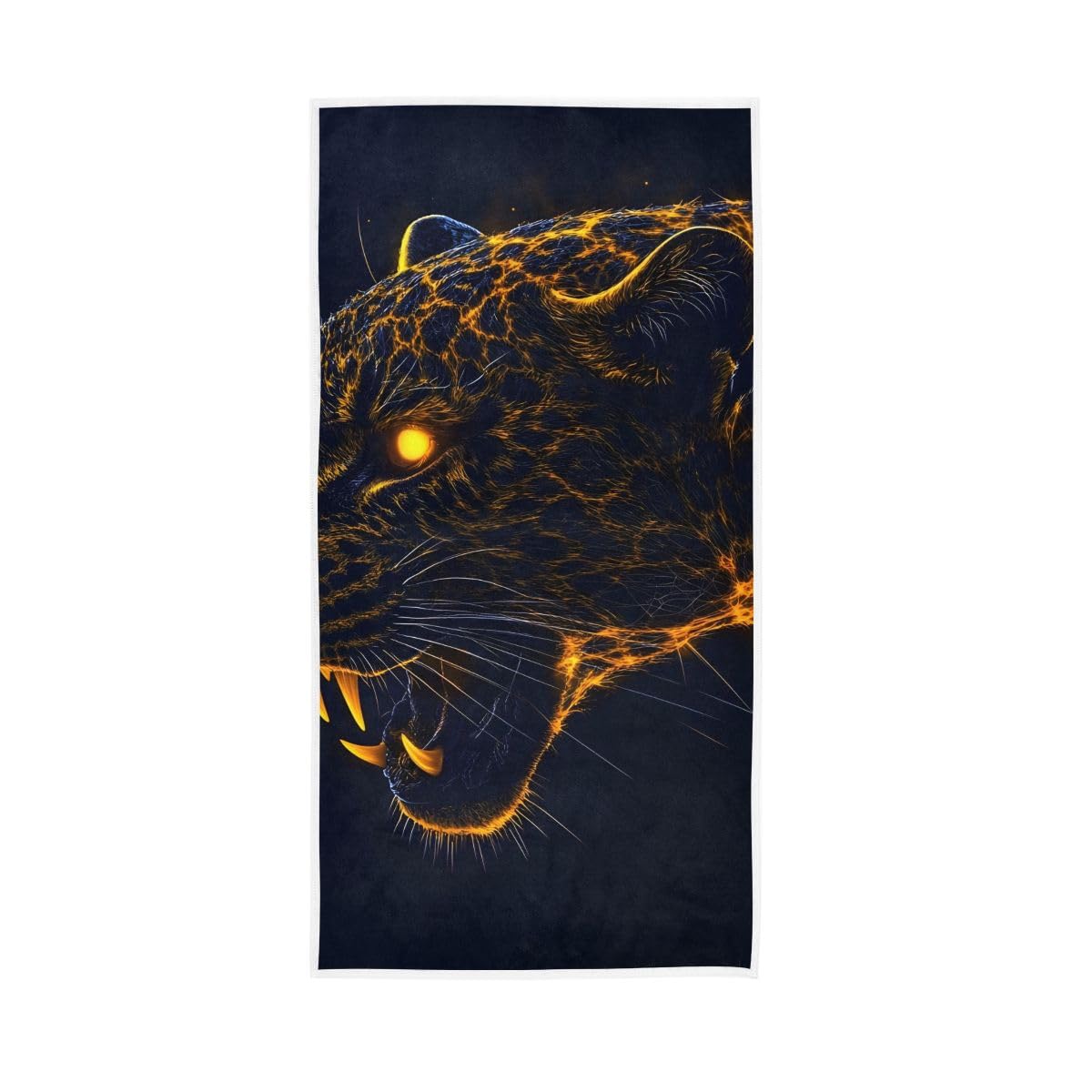 LSRCPD Leopard Dark Navy Hand Towels, Farmhouse Hand Towels Bathroom 15 x 30 Inches