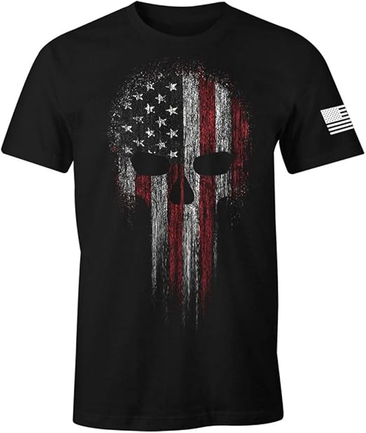 american flag on sleeve t shirt