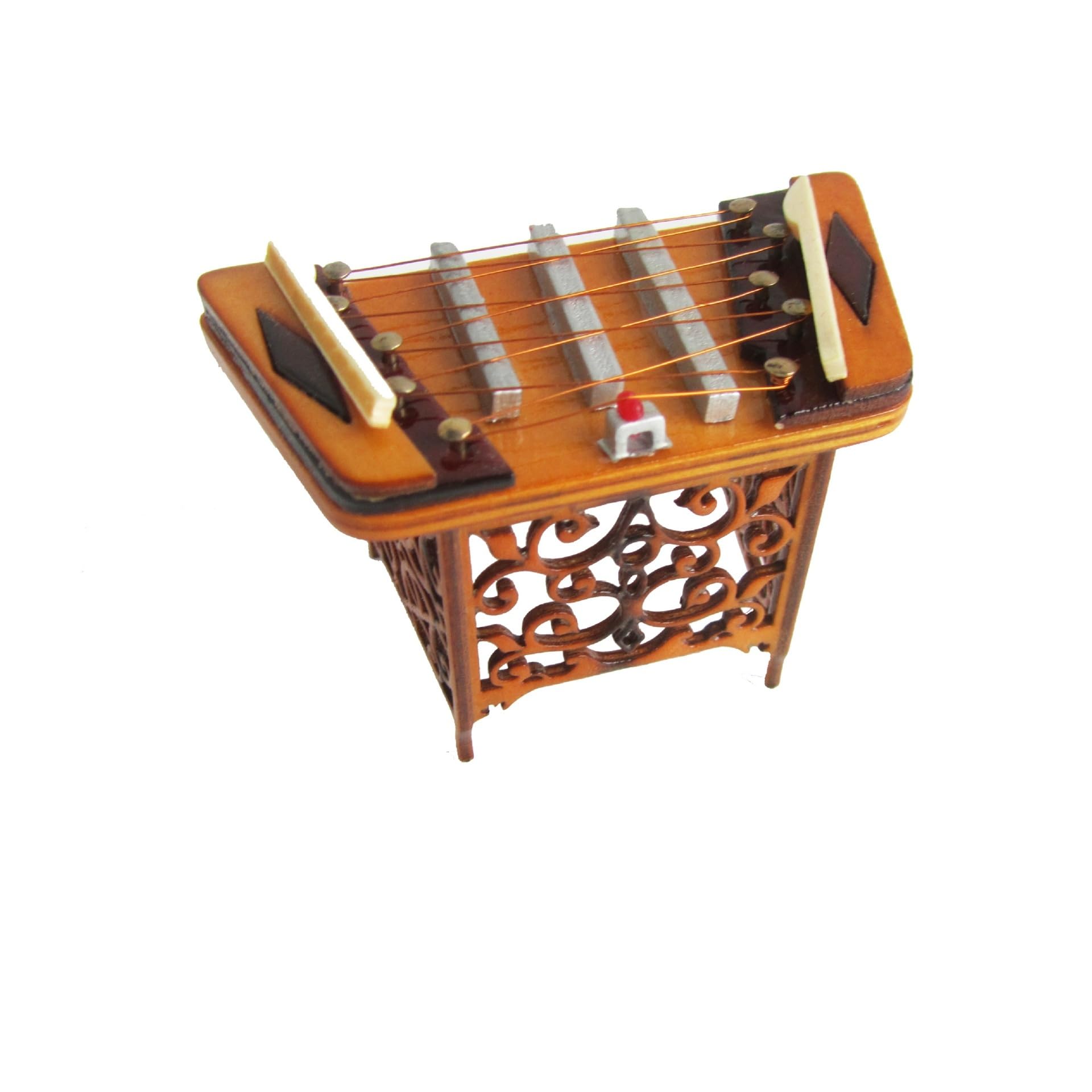Mini modello di strumento musicale modello di dulcimer in miniatura strumento musicale ornamenti di dulcimer