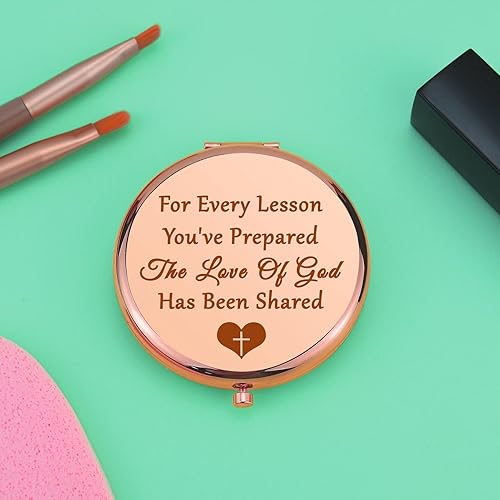 Miniatura 5 de Regalos para profesores de escuela, regalo de agradecimiento para profesores, espejo compacto, regalos para profesores, regalo cristiano para ella,