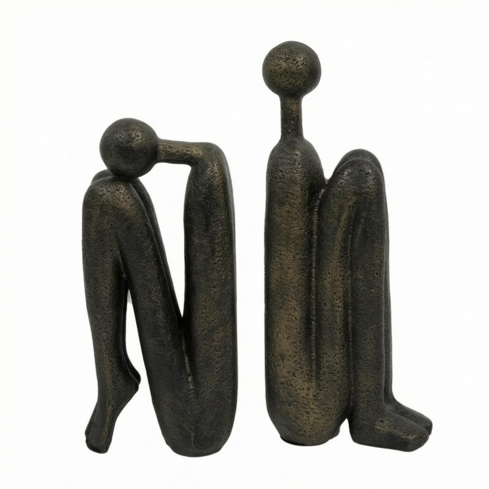 2 Stück Nonfigurativ Figur | Buchstütze aus Kunstharz, Bücherhalter mit Skulptur-Design, für Vitrine, Buchliebhaber
