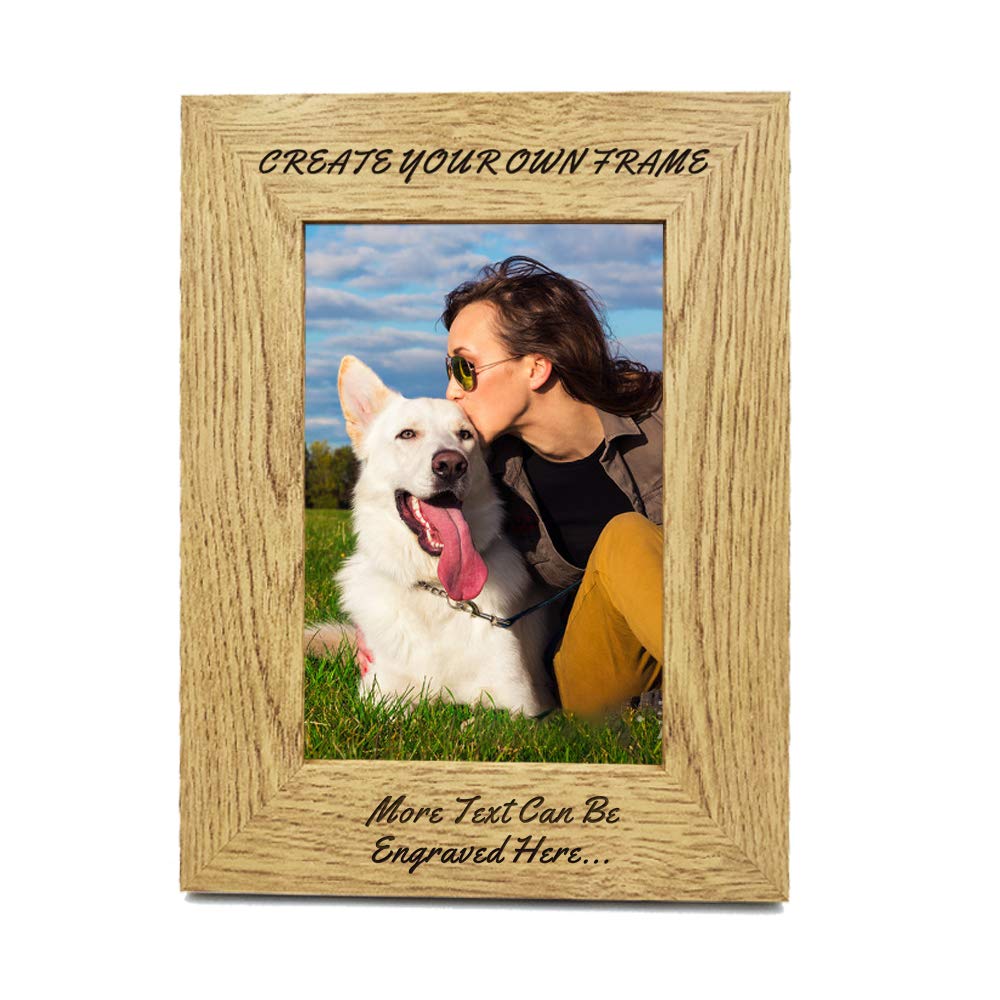 Personalised Engraved 6" X 4" Wood Photo Frame - Personalised Gifts – Family Photo Frame, Wedding Photo Frames, New Baby Gift, Fathers Day Gift, Leaving Thank You Teacher Gifts