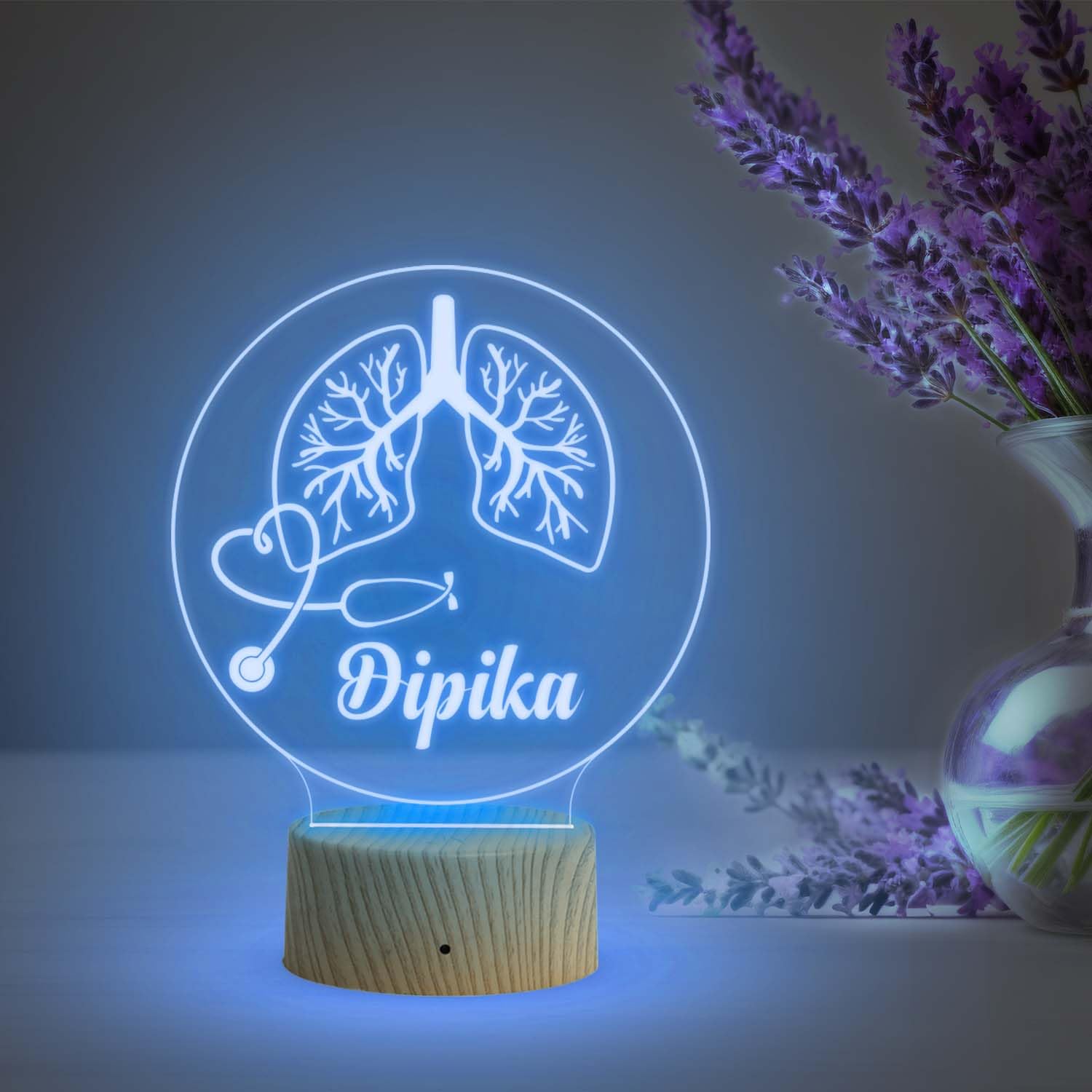 Gift Me Bazar Personalized Pulmonologist Lamp | Customized Doctor Name Led Light | Lungs Led Light | Thankyou Gift for Doctor | Birthday Gift for Doctor (Multicolored Light & USB Powered)-image-24
