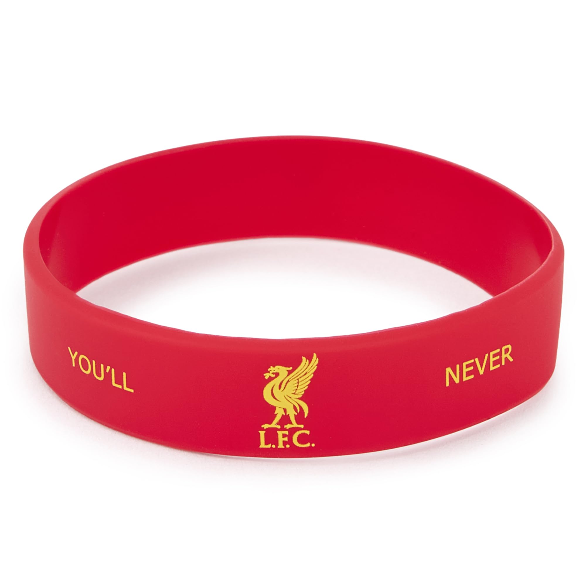 Official Liverpool FC Red Silicone Wristband with Club Crest & 'YNWA' Text - Football Merchandise
