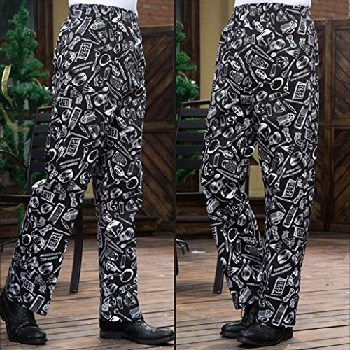 Almencla Chef Calças Largas, Uniforme Do Chef, Utensílios de cozinha XXL