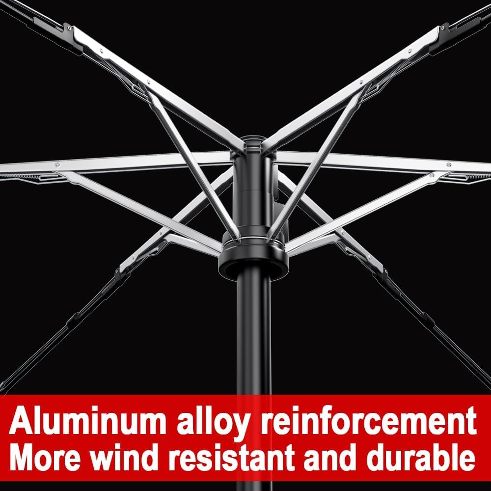 Automatic Mini Travel Windproof Folding Umbrella - UV Protection, Instant Open/Close for Rain/Sun, Small Compact Lightweight Design Fits in Tote Bag/Travel Case/Backpack for Commute, Women & Men - Image 7