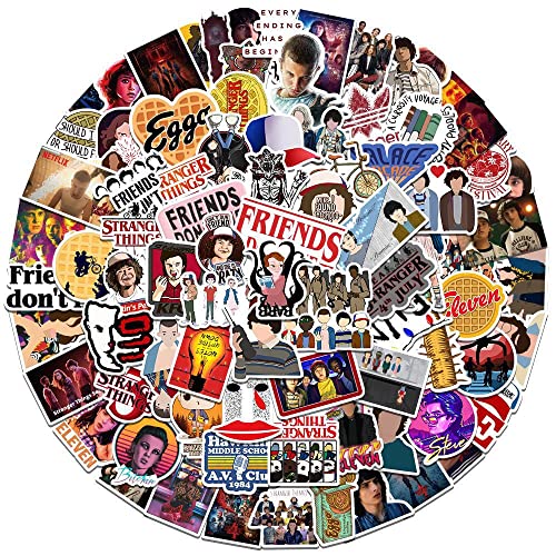 100 Uds Strange Funny Thing Pegatinas para maleta, monopatín, ordenador portátil, botellas de agua, coche, adolescentes, niños y niñas, impermeable