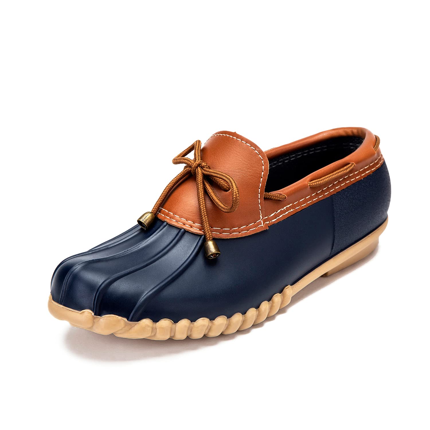 DKSUKO Women's Waterpoof Loafer Shoes Slip On Flat Duck Shoes (9 B(M) US, Blue No Fur)