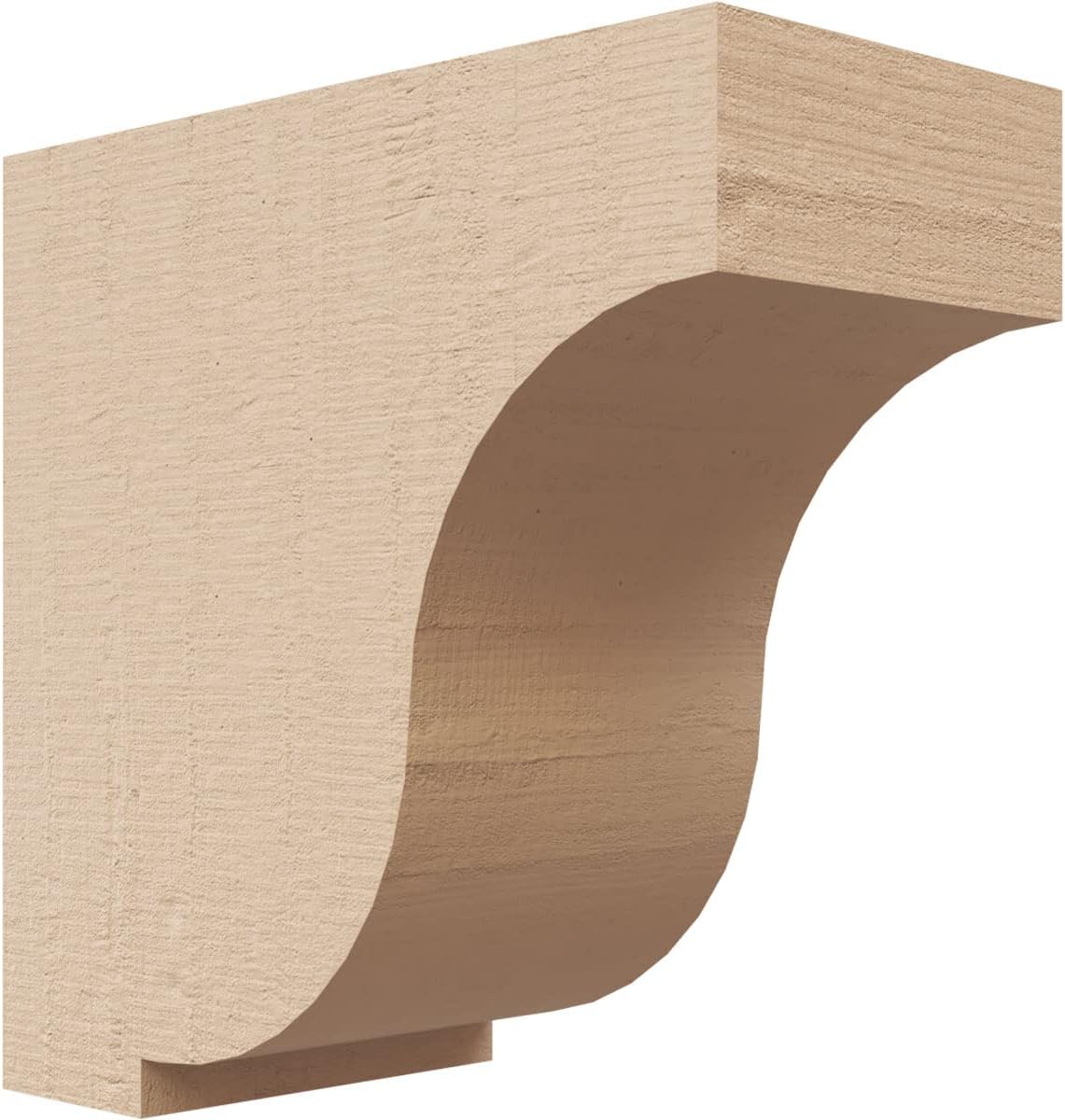 2"W x 4"D x 4"H Classic Van Buren Rough Cedar Woodgrain TimberThane Corbel, Primed Tan