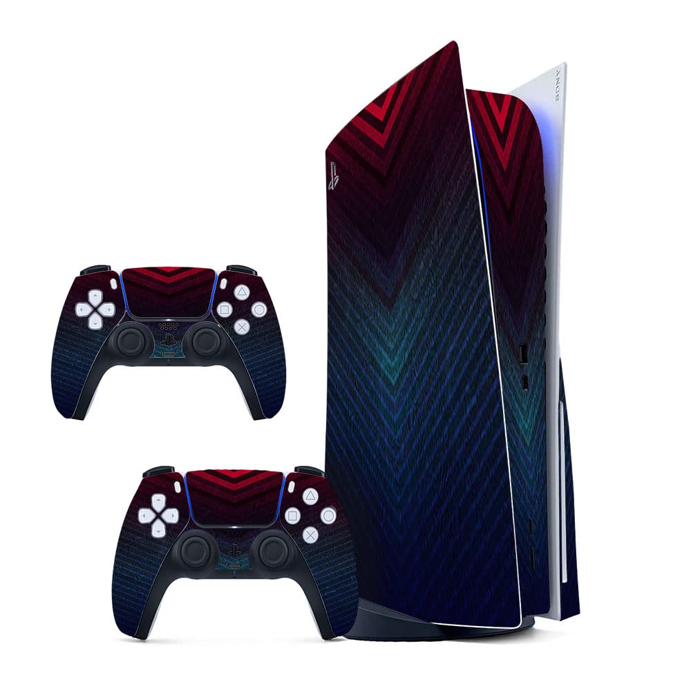 GADGETS WRAP Printed Vinyl Skin Sticker Decal for Sony PS5 PlayStation 5 Disc Edition Console & 2 Controller (Skin Only, Console & Controller not Included.) - Abstract Red Blue Lines (B0BW3Q25MZ) Amazon Price History, Amazon Price Tracker