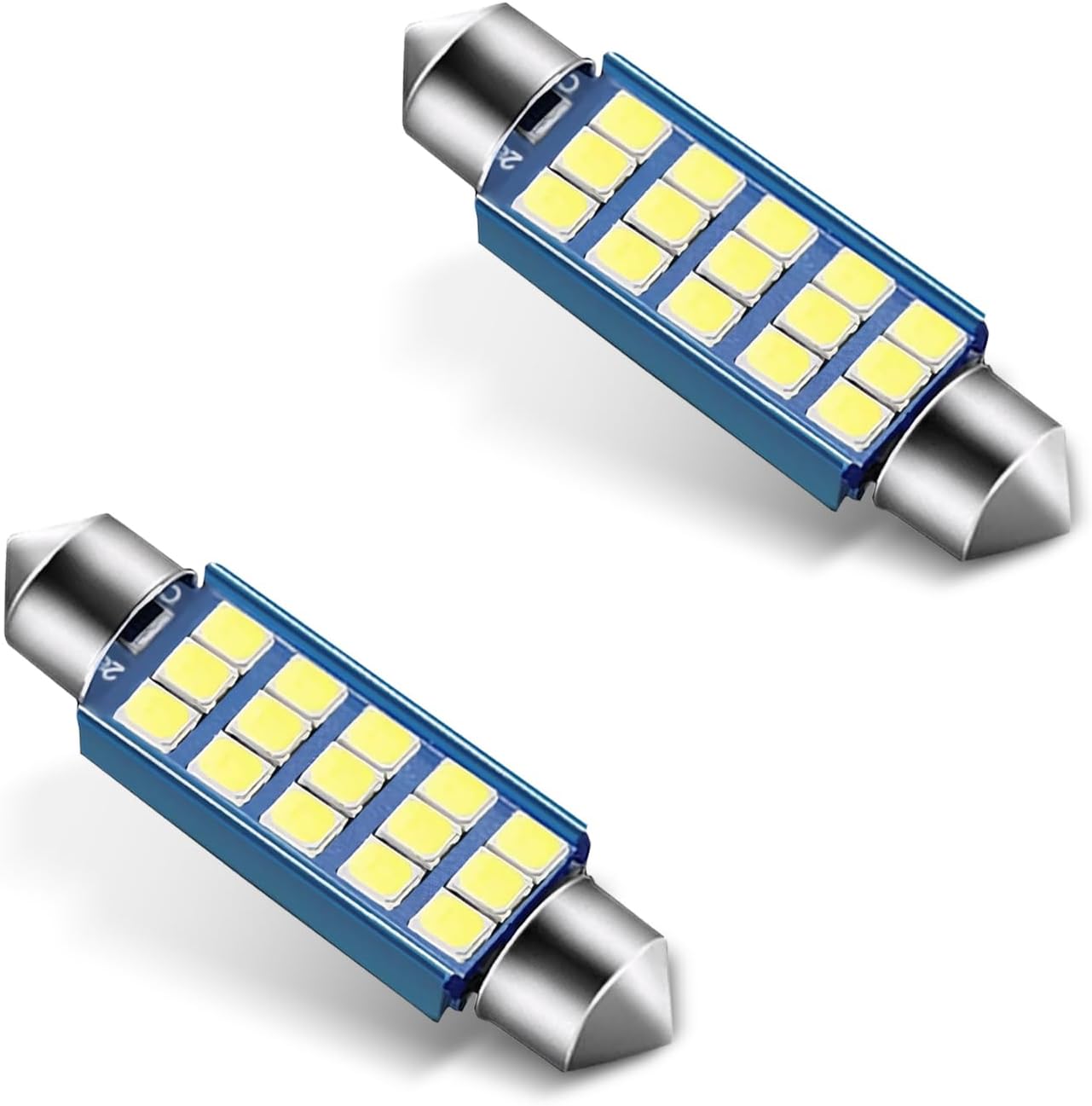 2 PCS 578 LED Bulbs, 1.59" 6500K 2835 Chipsets 400LM Dome Map Door Lights, Interior Double-pointed Light Roof Reading Light Replacement Bulbs, 211-2 212-2 569 6411 6451 41mm 42mm (White)