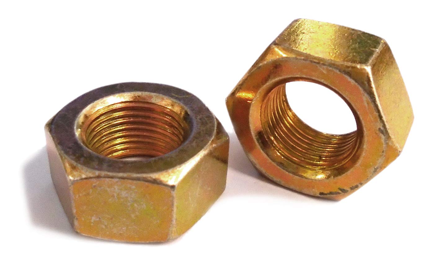 8.8 Grade High Tensile, Metric Fine/extra fine Thread, Zinc Yellow Plated Steel, Hexagon Plain Full Nuts, DIN934, M8 - M30 (100, M18 X 2)
