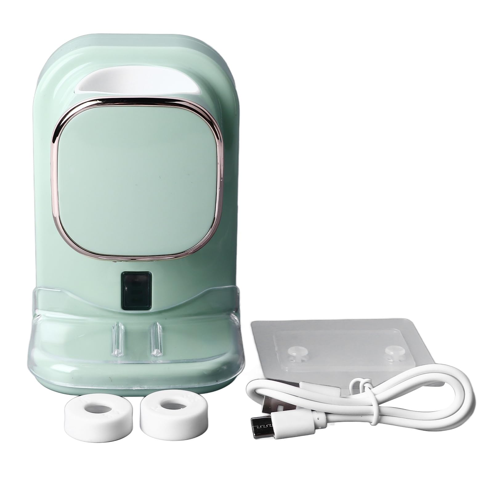 Dispenser Elettrico per Dentifricio Comodo Supporto da Parete Ad Alta Tecnologia Alimentato Tramite USB Bagno per Famiglie di Bambini (GREEN)