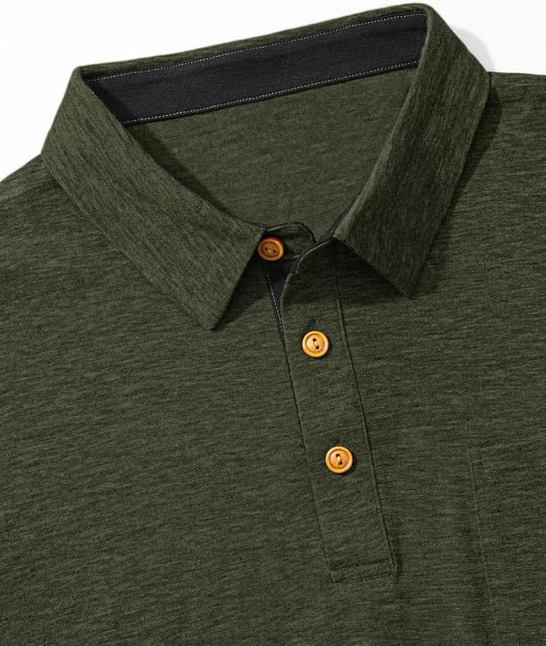 Mens Polo Shirts Short Sleeve Cotton Casual Summer Knit Golf Stylish T Shirts with Pockets - Image 5