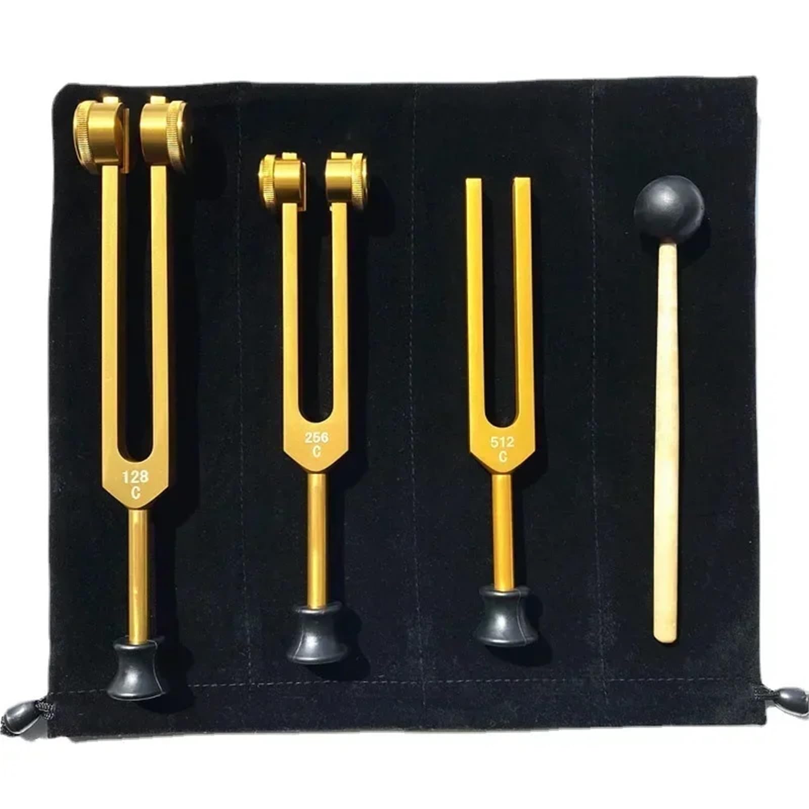 3PCS Diapason Set 128 256 512 Hz Yoga Diapason Meditazione Gruppo di Alluminio Lenitivo Rilassante Percussioni Musicali per Yoga(Golden)