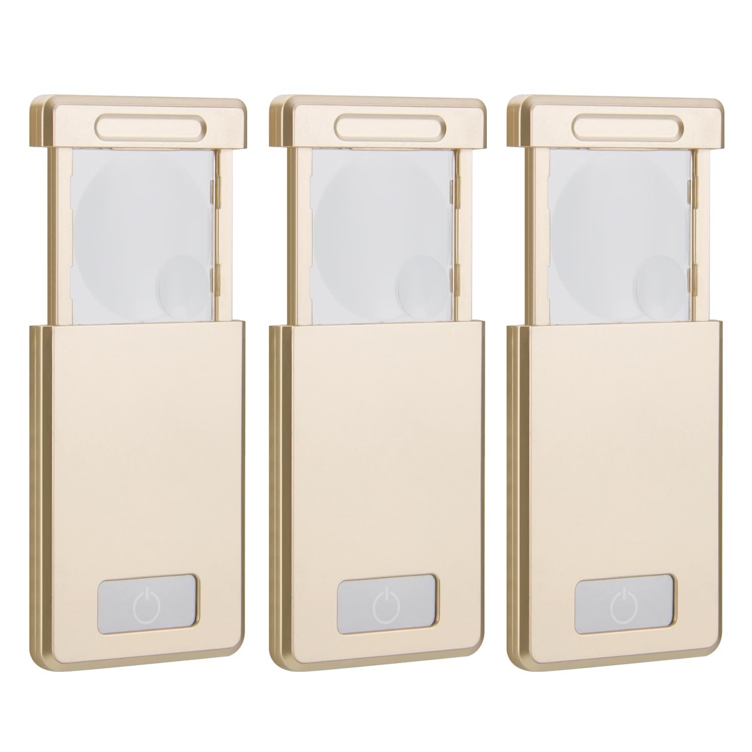 BIGMONATUltralight LED Magnifier, 3x5x Pocket Illumination Magnifier, Reading Magnifier for Seniors High Resolution and High Definition (3 Pack)