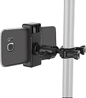 Vista 2 de Soporte de micrófono para teléfono, soporte ajustable para teléfono, soporte giratorio para teléfonos móviles, soporte de teléfono inteligente