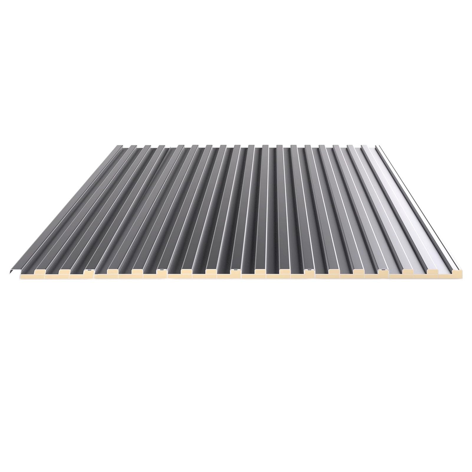 IBOWZ Zestaw 6 aluminiowych blach dachowych z szarym, izolowanym rdzeniem do szklarni, domu i ogrodu