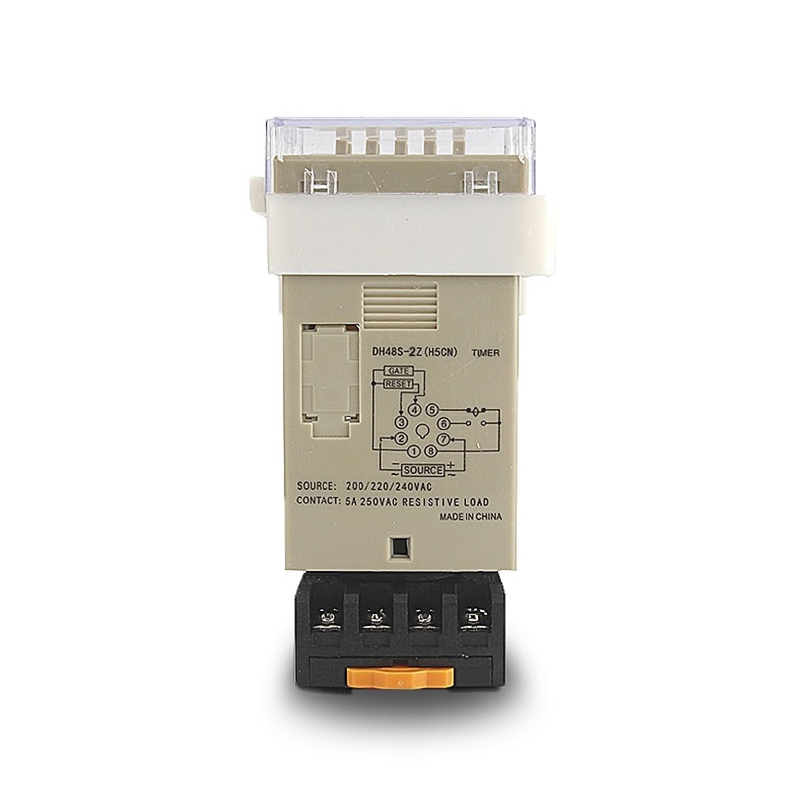 Interruptor de relé temporizador programable LED Digital DH48S-2Z 0,01 S-99H99M con Base de enchufe AC/DC 12V 24V 36V 110V 220V 380V temporizador de retardo(AC 24-240V)
