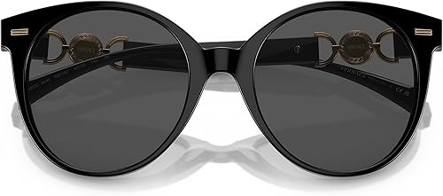 Miniatura 5 de Versace Gafas de sol redondas gris oscuro VE4442 GB187 55, Negro Gris Oscuro