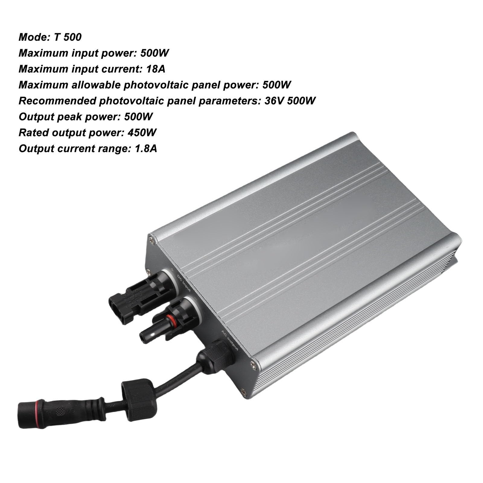 AC230V Solar Grid Tie Micro Inwerter Czysta Sinusoida Aluminium