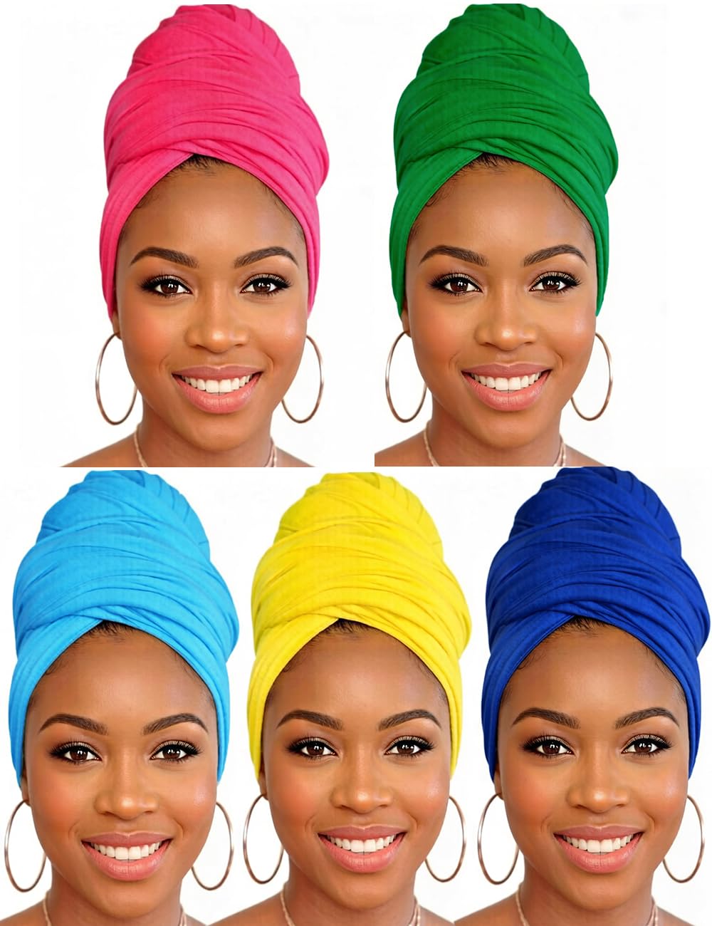 Head Wraps for Black Women, Breathable Headwrap Soft Long Hair Wraps Wide Headscarves for Locs Braids