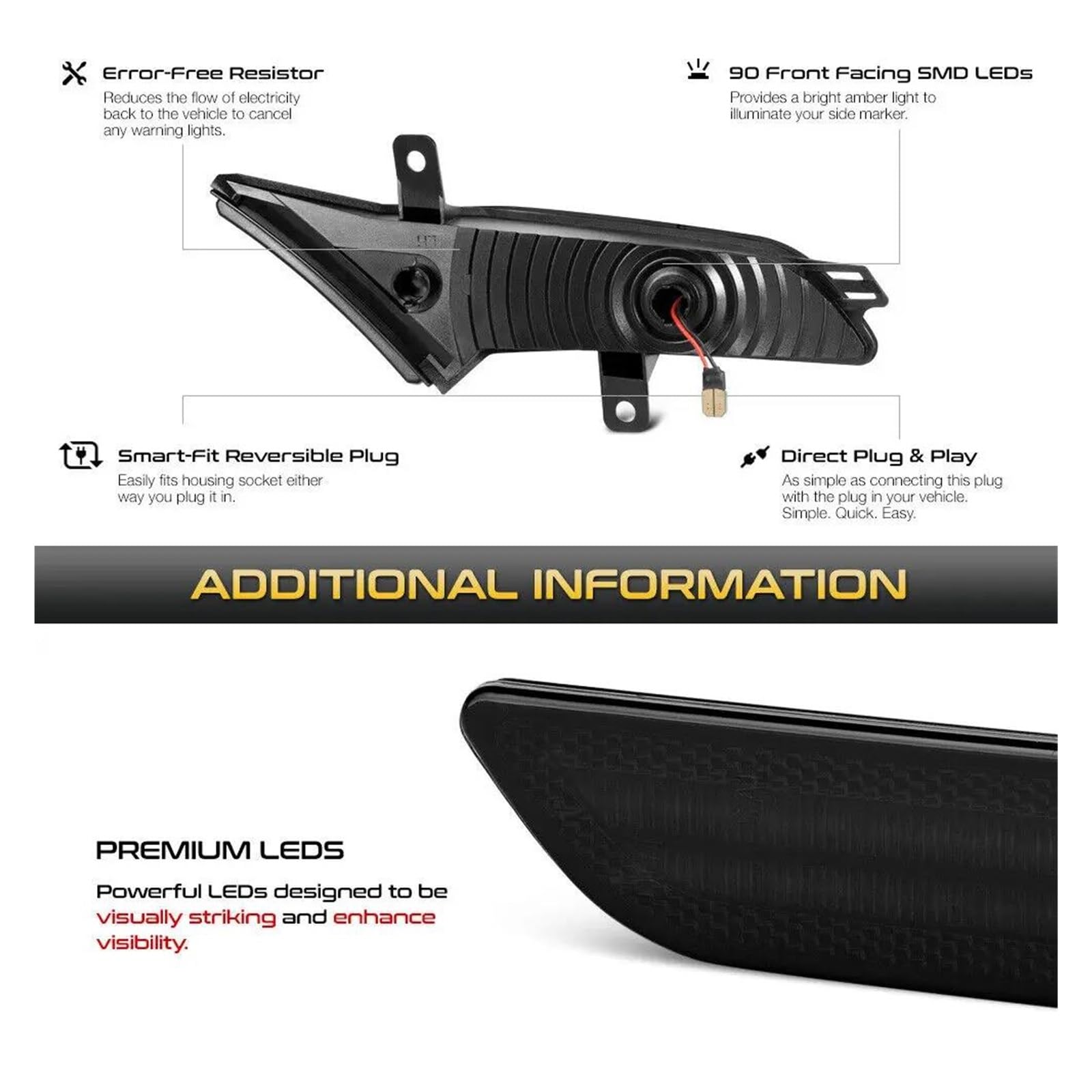 Genérico Luces Señal Giro Coche Luces LED Posición Lateral Para Cayenne 957 (2007-2010) Intermitentes OEM N.° 95563103610 Luz Indicadora Espejo