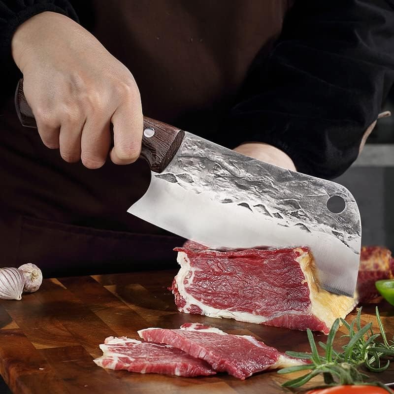 Miniatura 7 de Cuchillo de corte de carne de chef de 6 pulgadas, cuchillo de cocina forjado de acero inoxidable, cuchillo de chef chino para cortar carne,